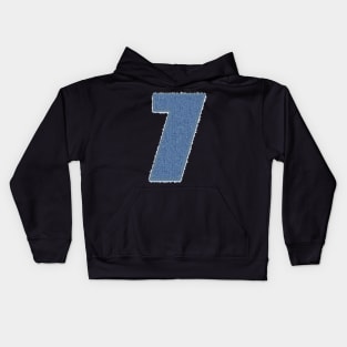 Number Seven Blue Denim Kids Hoodie